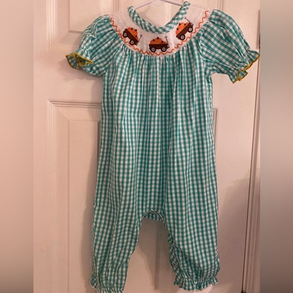 NWT Fall Smocked Bubble Romper - Picture 1 of 7